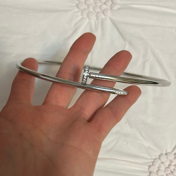 Silver clou necklace / choker - Picture 2 of 9